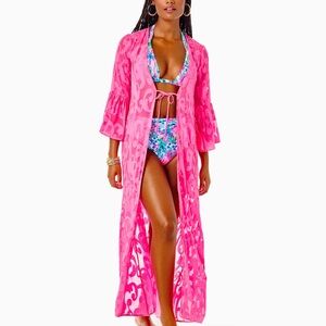 Lilly Pulitzer ‘Motley’ Pink Floral Swim Cover-Up Size Small